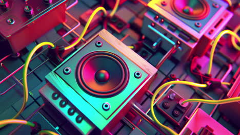 el fondo con altavoces de audio estéreo