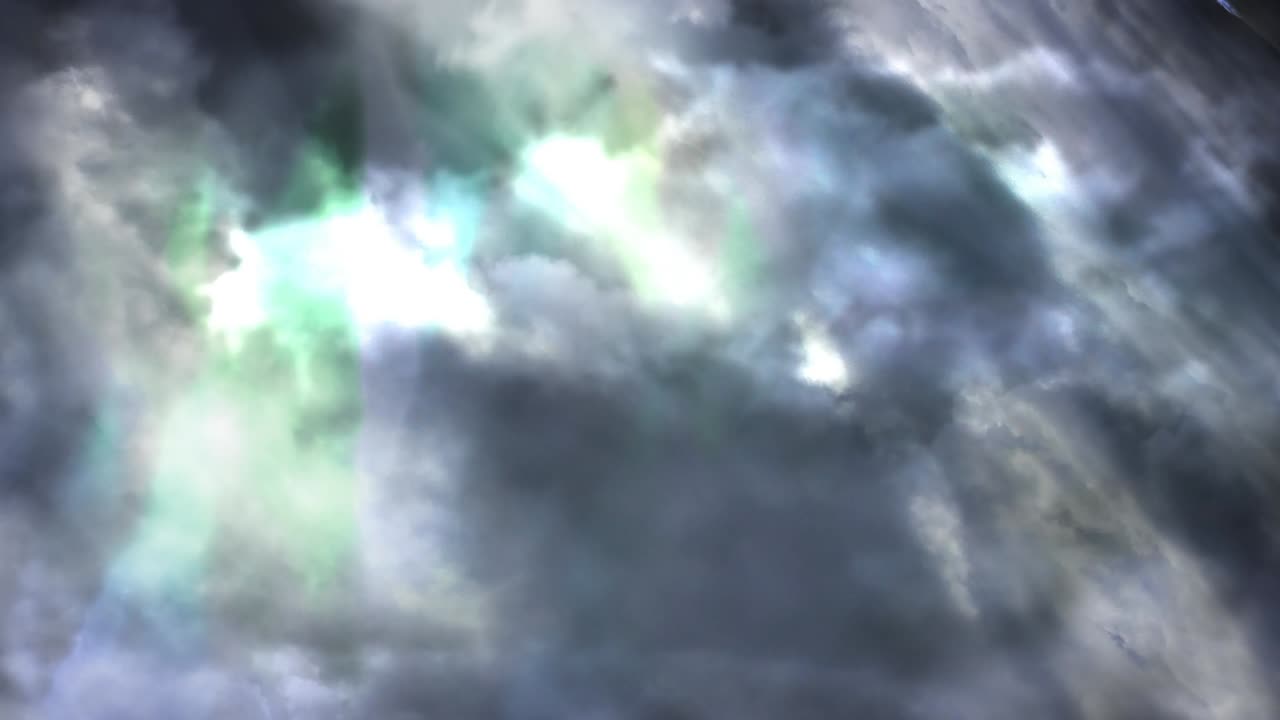 tormenta de relámpagos verdes y nubes ominosas - 4k animación de fondo de movimiento de bucle sin costuras