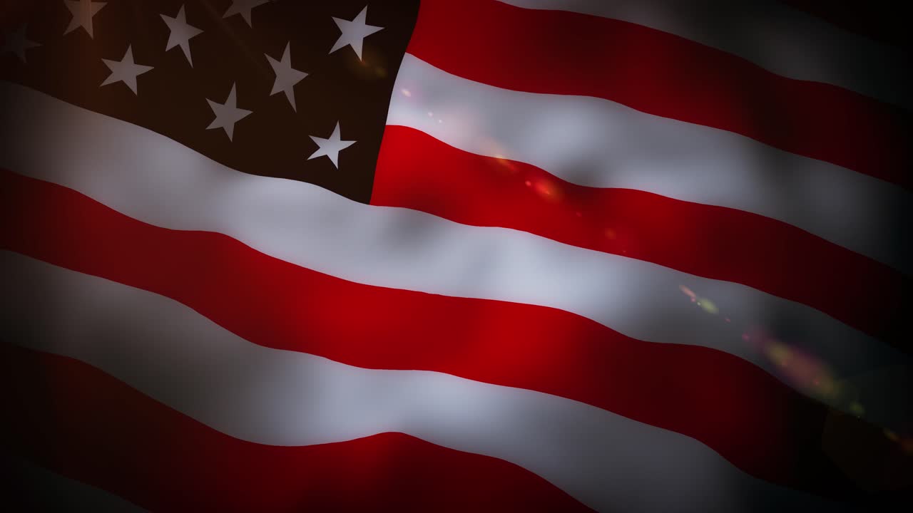 A seamless, realistic loop animation of the American flag waving in the wind. Perfect for patriotic projects, the 4th of July, Memorial Day, corporate videos, or as a powerful video background element