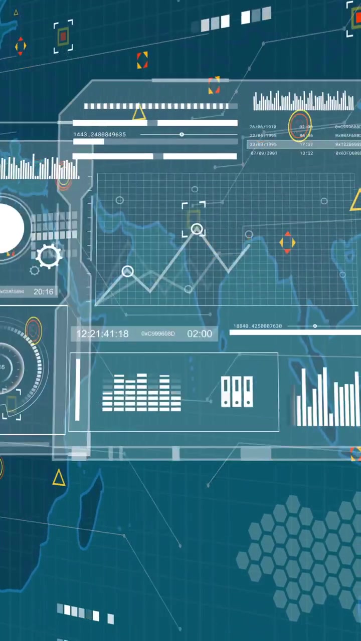 Animation of data processing over world map