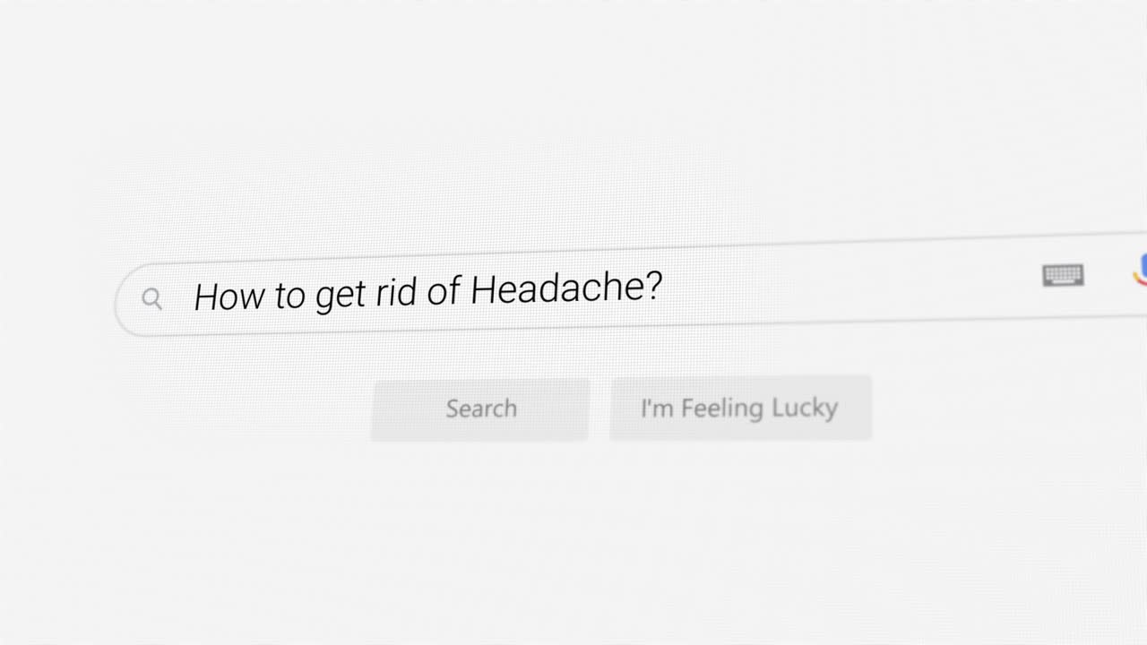 Searching for How to get rid of Headache? on Internet browser