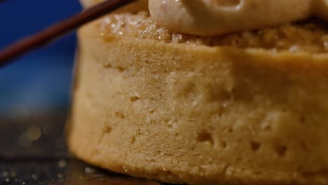 close-up of a delicious pastry