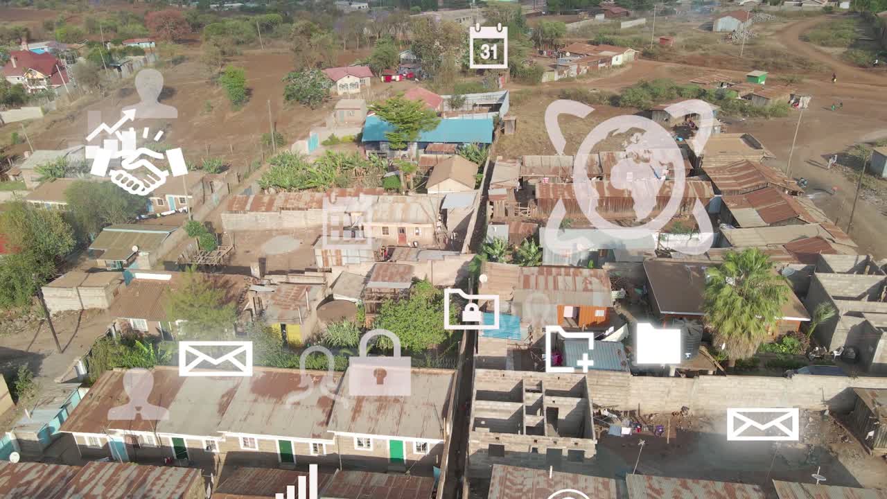 vista de paisaje de la ciudad-drone