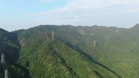 早上高空拍攝於香港獅子岩山脊上空