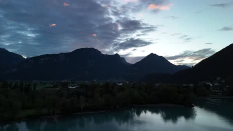 lake walen swiss alps mountains alpine region switzerland nature, aerial drone