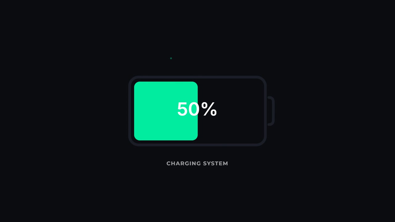 Digital Battery Charging Progress Bar Animation