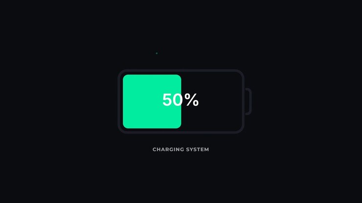 Digital Battery Charging Progress Bar Animation