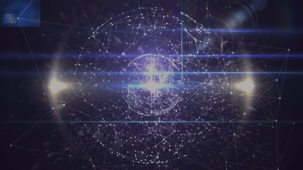 animación de un globo hecho de conexiones sobre un fondo negro