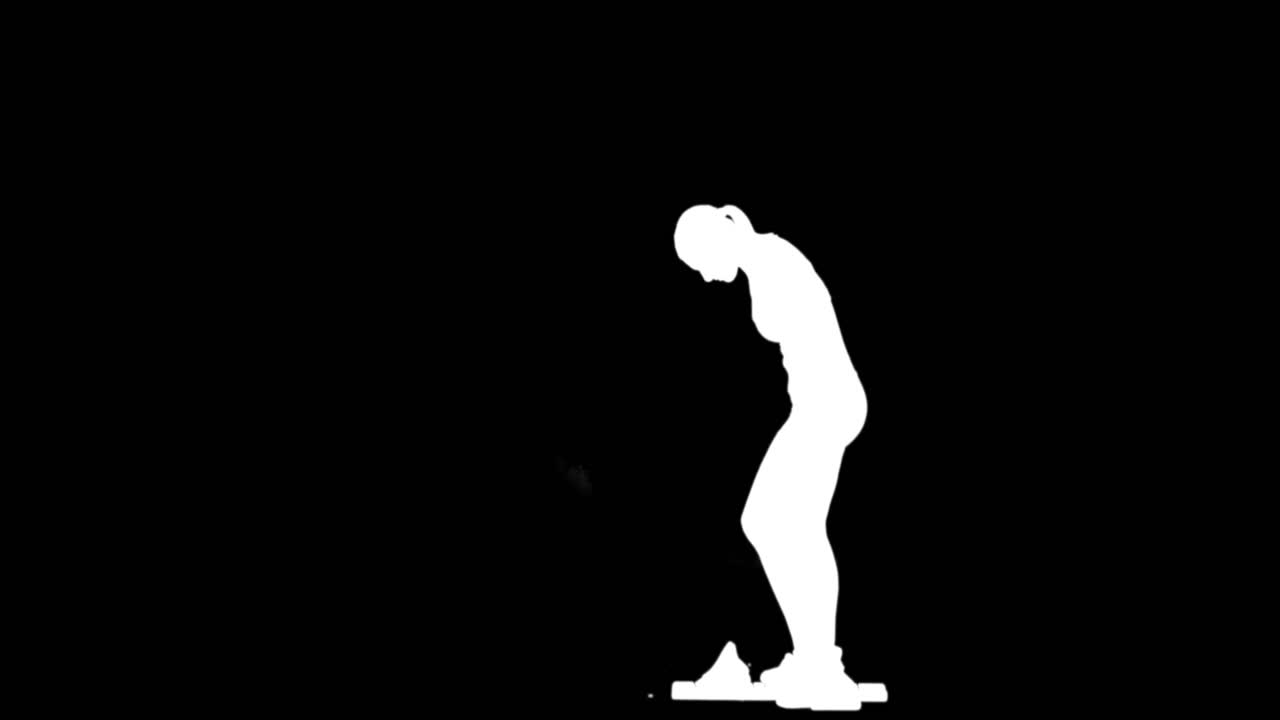 스포츠 여자 의 디지털 비디오 는 경주 를 준비 하고 있다