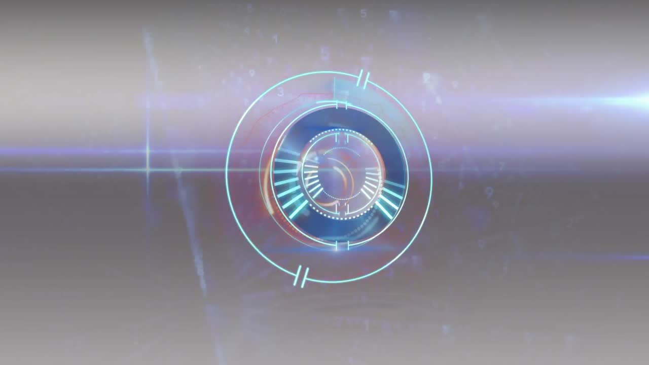 animación digital de escaneo de alcance gráfico en circular contra un fondo abstracto, espacio de copia
