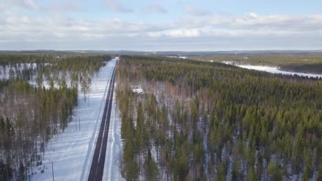 cinematic aerial drone footage clip from lapland in finland