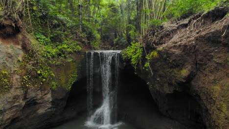 suwat waterfall in rainforest in bali, indonesia