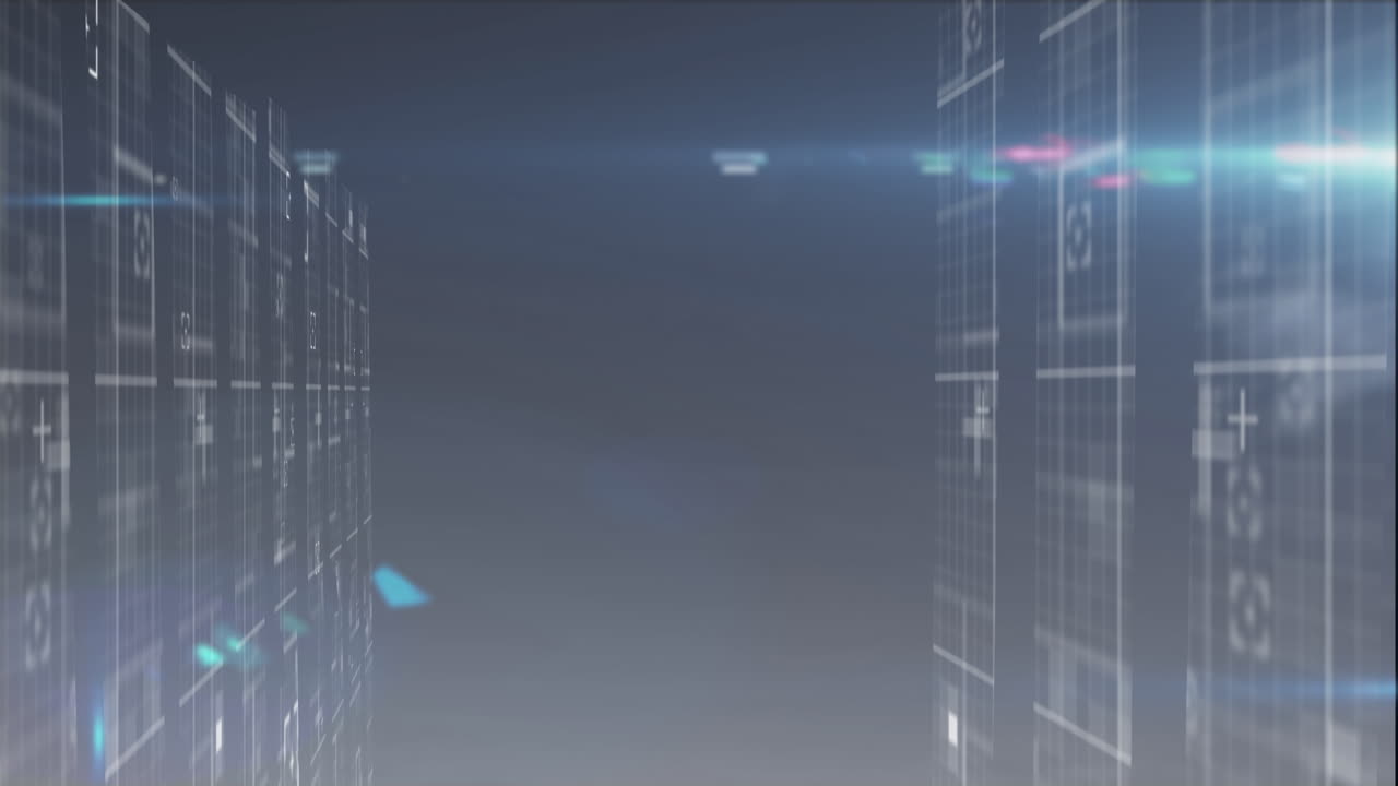 Animation of shapes moving over black background