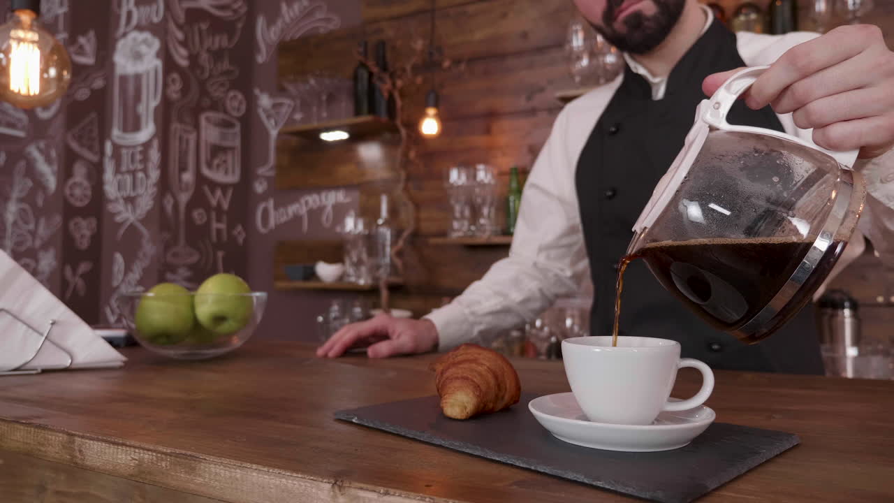 Coffee Pouring at a Bar