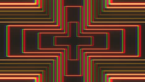 Bewegung-Neongelbes-Kreuz-Mit-Glitch-effekt