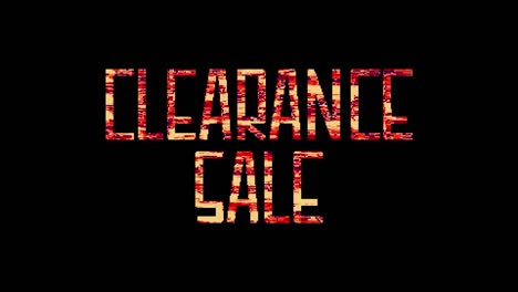 4k glitch palabra de liquidación título de venta ilustración 3d aislado utilizando prores de canal alfa 4444 codificación. iluminación de brillo rojo de glitch liquidación bucle de venta