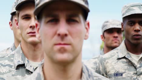 military troops standing at boot camp 4k