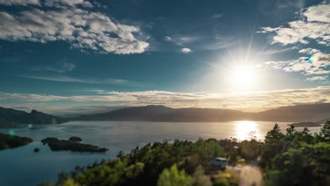 a beautiful sunset above the hardanger fjord