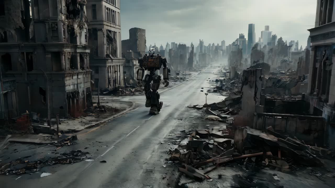 Giant Robot in a Post-Apocalyptic City