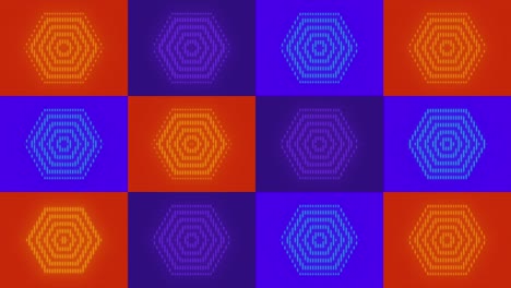 Hexagons-pattern-with-pulsing-neon-colorful-led-light