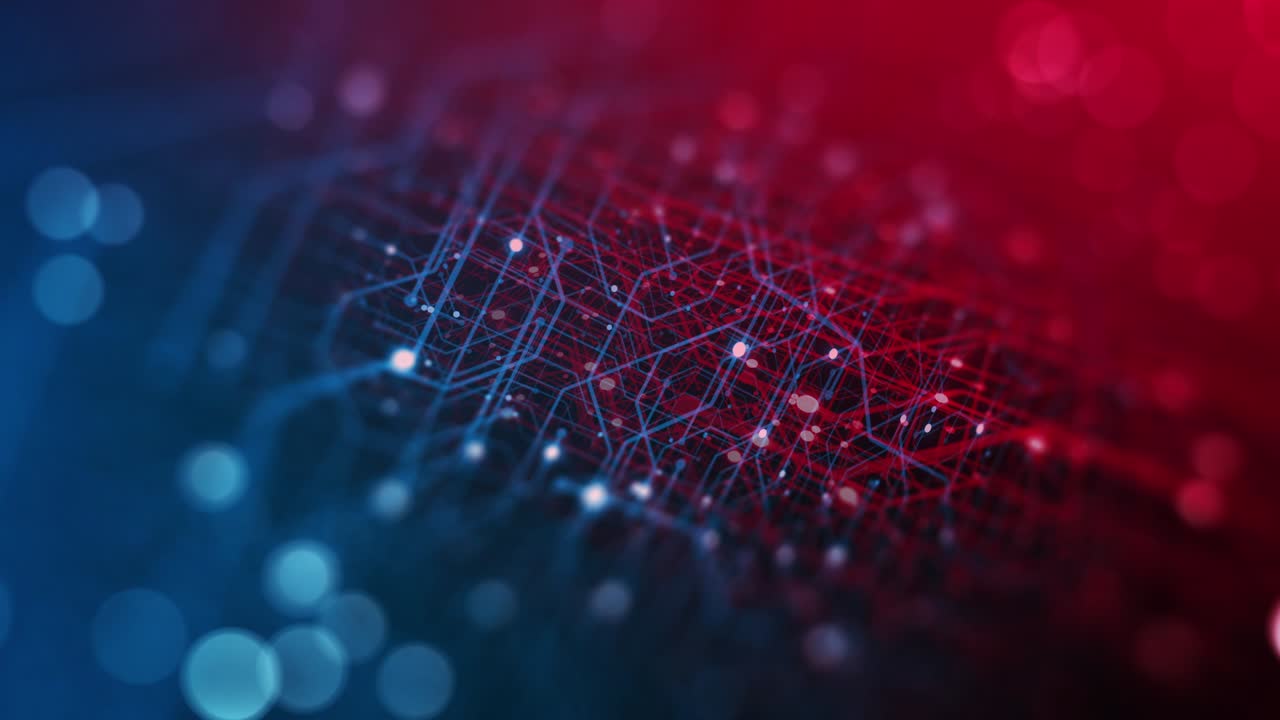 fondo del circuito de la placa base. virus detectado sobre la placa de circuito. gusano, ataque cibernético, antivirus, alerta de cortafuegos y concepto de advertencia de peligro. pcb futurista. render 3d, bucle sin costuras 4k.