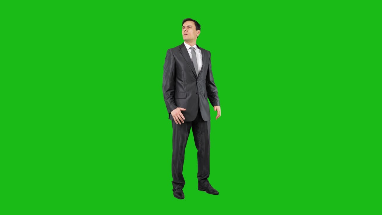 정식복을 입은 정직한 남자. 크로마 키