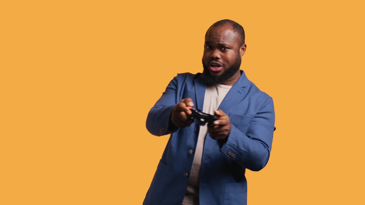 게임에 반대하는 불만족한 사람, 거부 손짓을 하는 사람