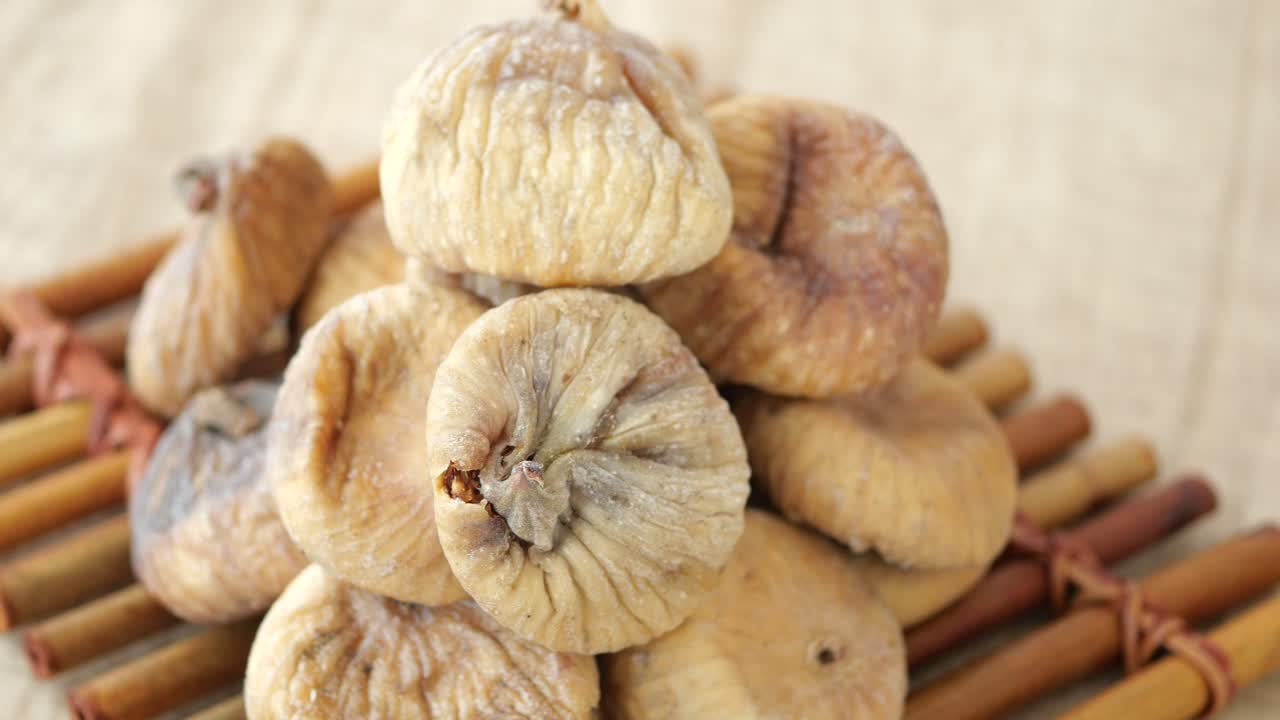 Dried Figs on a Bamboo Mat