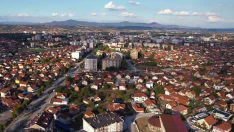 Aerial View of Downtown Cacak Serbia. City Buildings and Streets