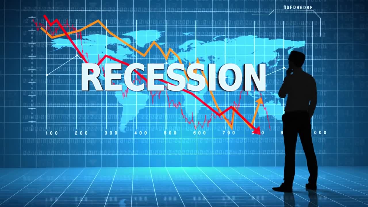 글로벌 비즈니스 인터페이스 앞의 사업가