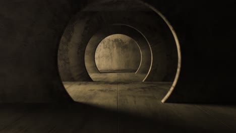 dark concrete tunnel interior