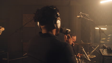 band recording in a studio