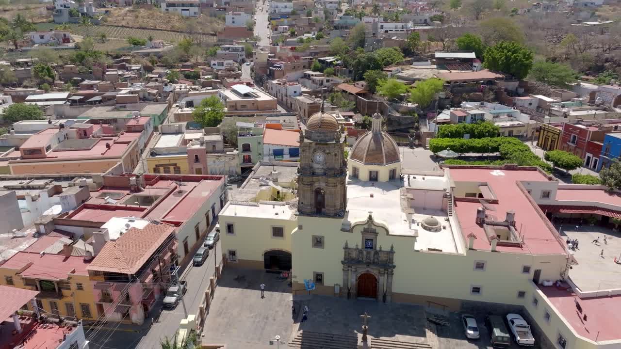The Church of Amatitan Jalisco, The Inmaculada Concepcion Parish catholic church, Drone shot