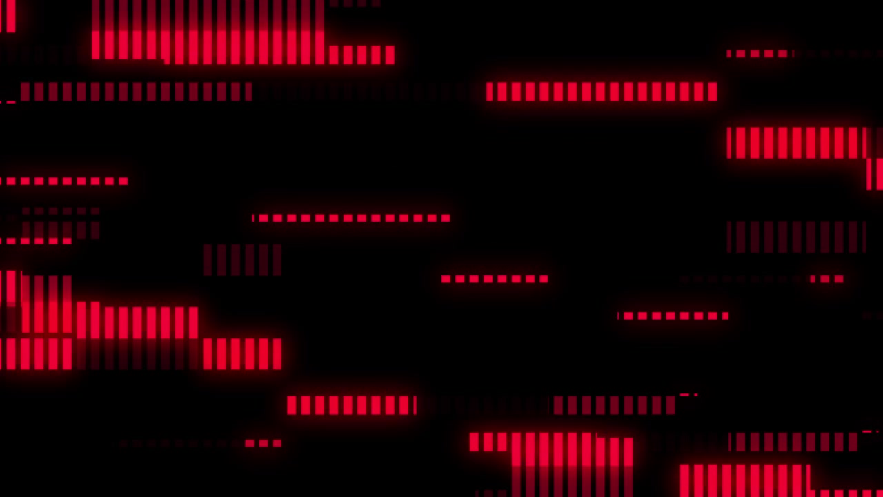 Flickering Red and White Digital Glitch Bars on Black Background