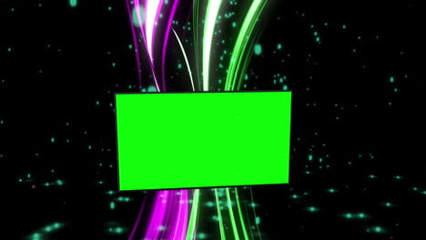 montage of green screens with abstract background