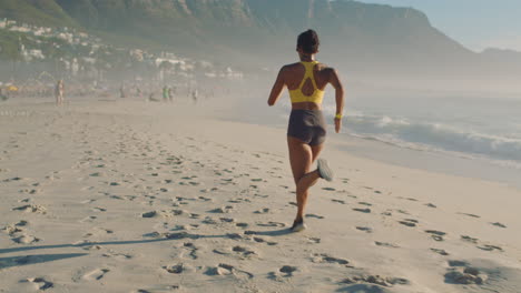active, sporty and athletic woman running