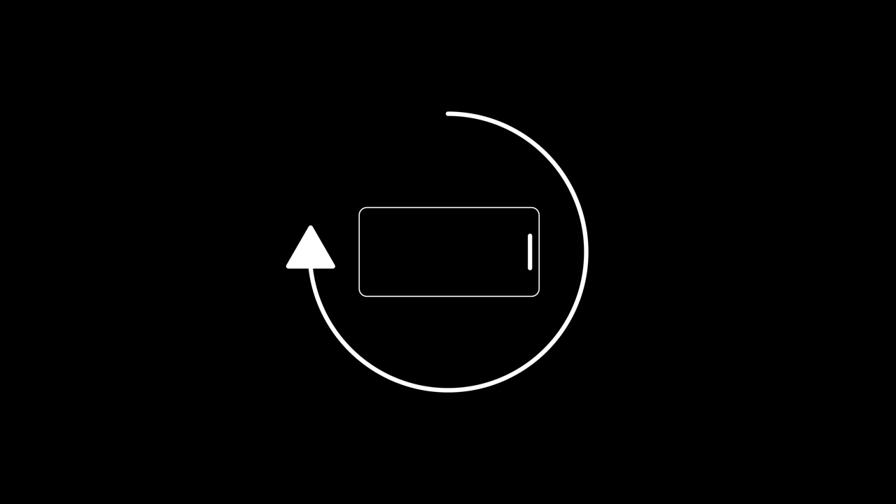 Rotazione mobile minimale, contorno del telefono di sfondo, spazio pulito con freccia, demo di app, guide di configurazione del dispositivo.