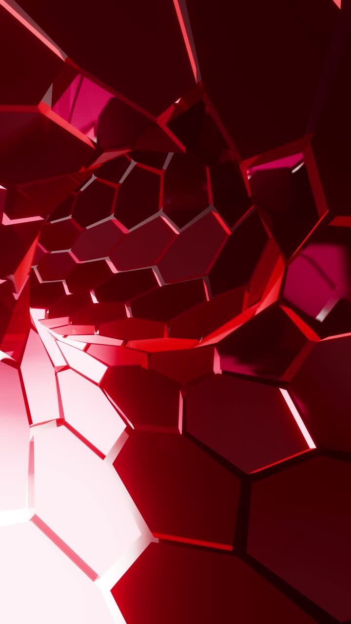 3D animation of hexagon tunnel futuristic corridor in loop