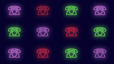 patrón de teléfonos retro colorido neón