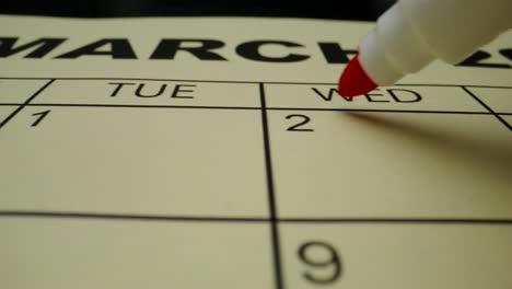 marcado de calendario
