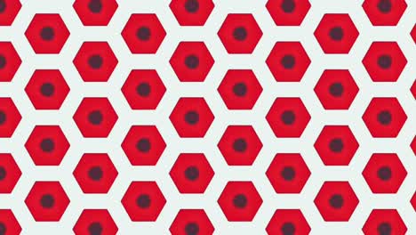 Bildung-Geometrischer-Formen-Auf-Weißem-Hintergrund,-Die-Den-Gesamten-Rahmen-In-Roter-Farbe-Einnehmen