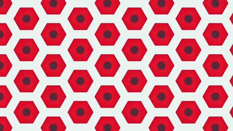 formación de formas geométricas sobre un fondo blanco que ocupa todo el marco en color rojo
