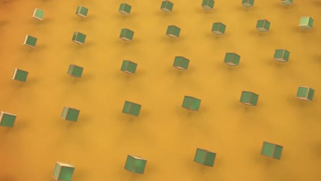 Bewegliche-3D-Würfel-Auf-Gelbem-Hintergrund