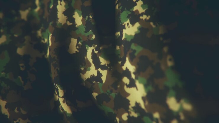Primo piano di tessuto mimetico militare