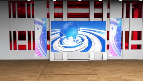 3d virtual news studio background, loop