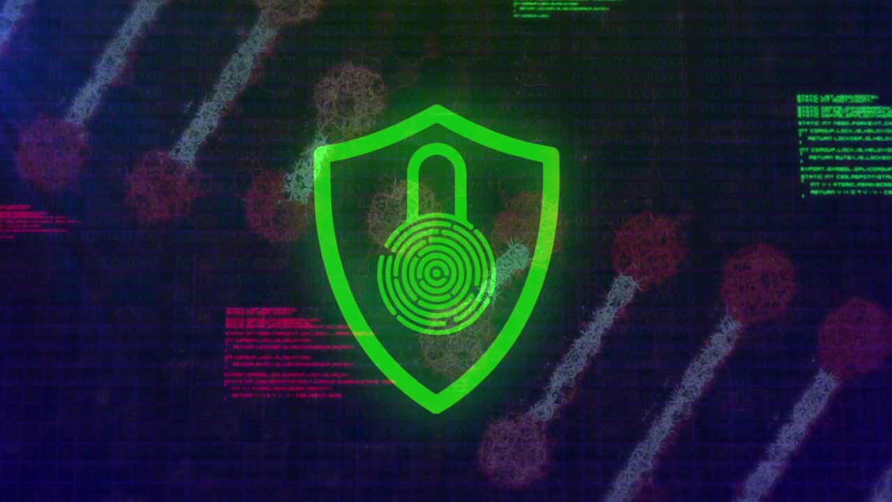 lucchetto digitale di dna rosso e verde