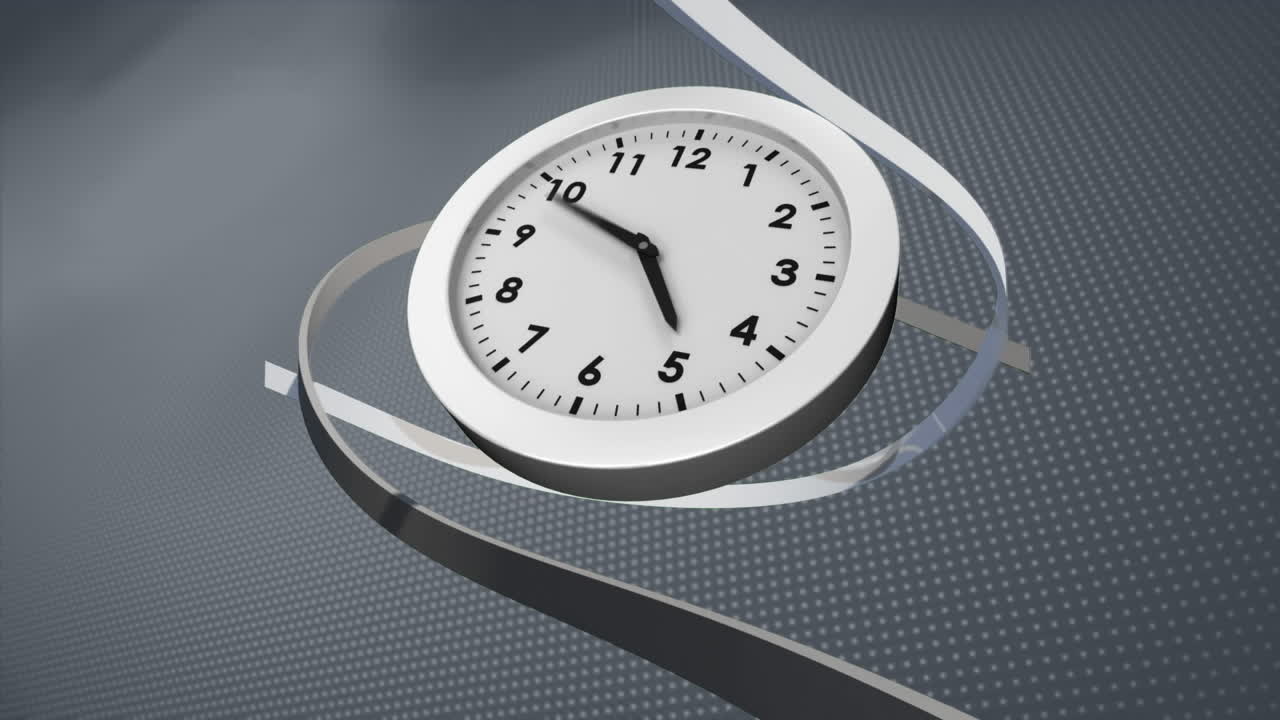 리본 을 가진 아날로그 시계