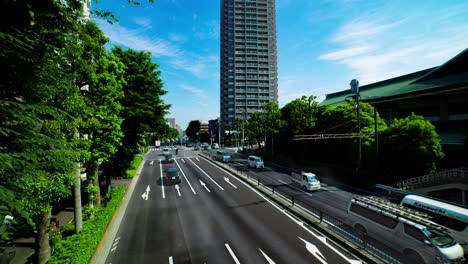 a timelapse of the traffic jam at the urban street in tokyo wide shot