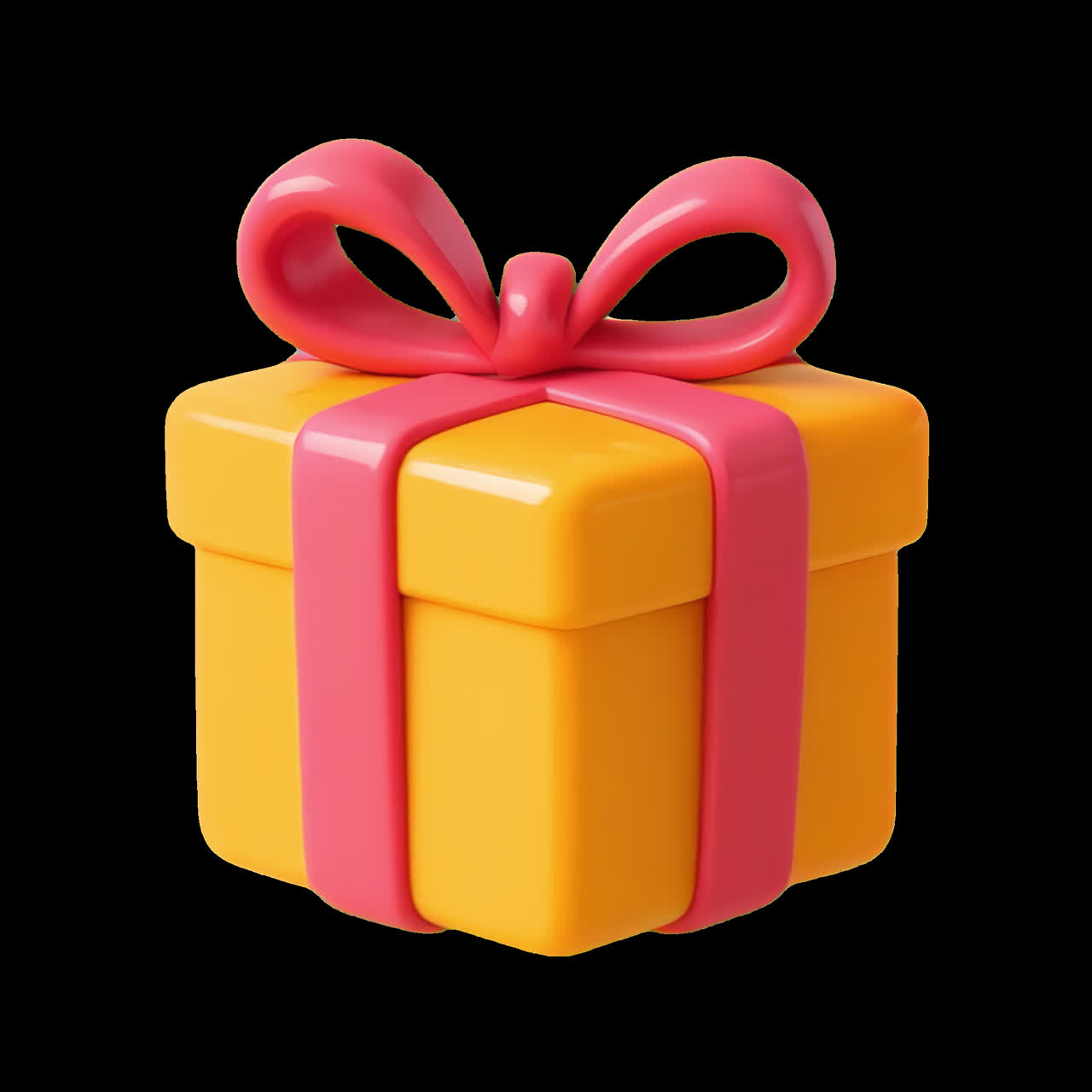 Colorful gift box illustration animation isolated asset, transparent 4K video, alpha channel, ProRes
