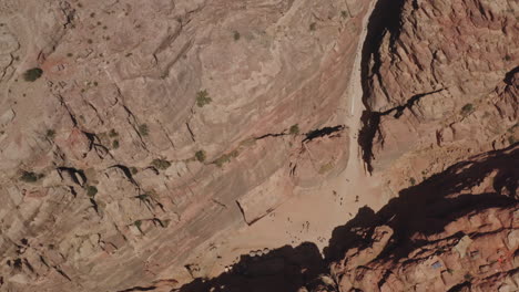 Drone-shot-over-Petra---Jordan,-June-2019